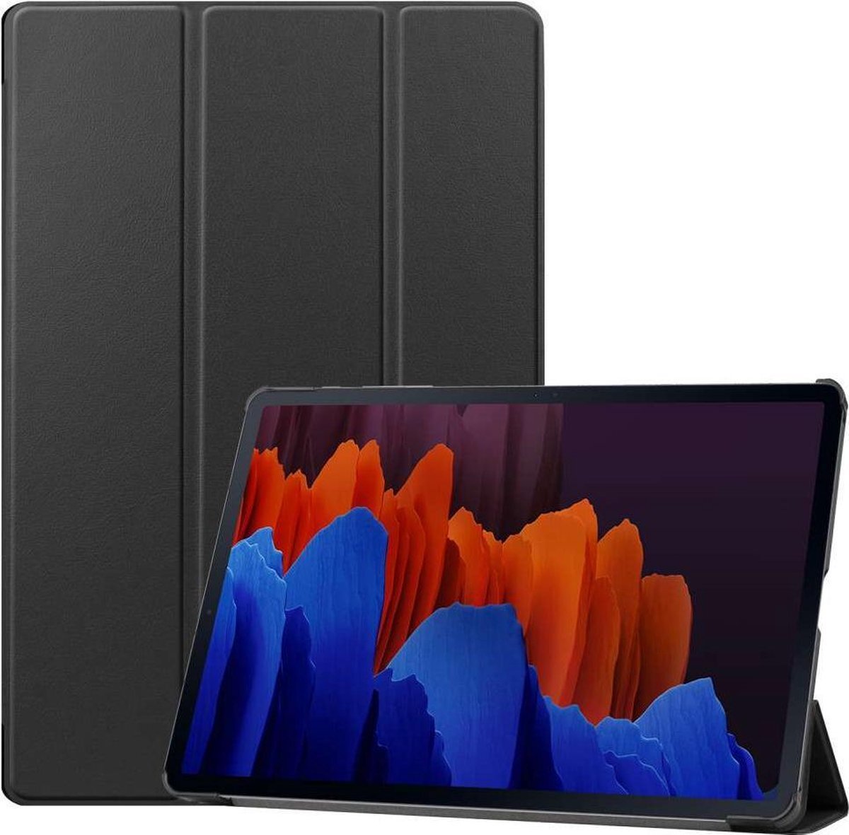 Just in Case Tri-Fold Samsung Galaxy Tab S7 Plus Book Case Zwart