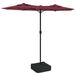 Syfax Parasol dubbel dak met LED 316x145 cm bordeauxrood