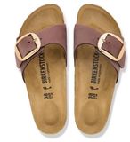 Birkenstock Madrid Big Buckle Pepper Nubuck Dames Slippers - Bordo - Maat 39