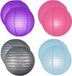 Merkloos Set van 8x stuks gekleurde luxe party lampionnen dia 25 cm