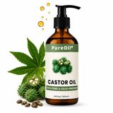 PureOil Castor Olie – 240ml – Koudgeperst & Hexaanvrij – 100% Puur, Natuurlijk & Vegan