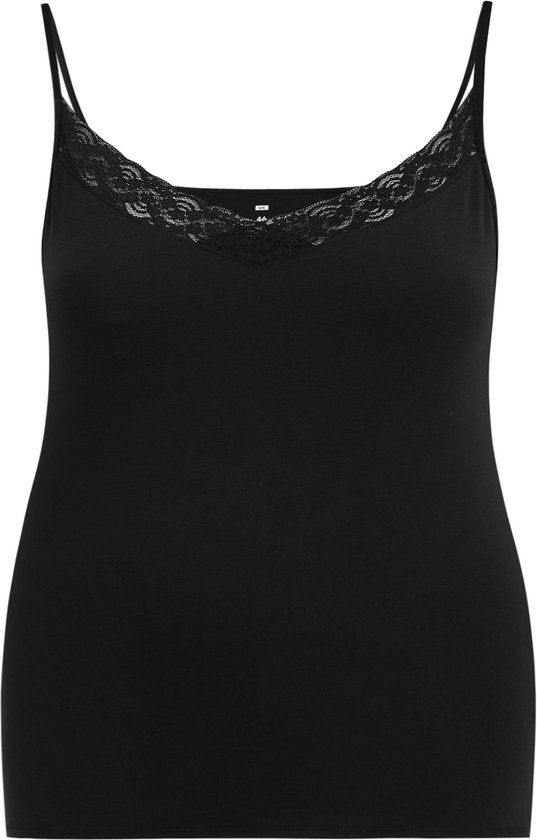 WE Fashion Dames singlet met kant - Curve