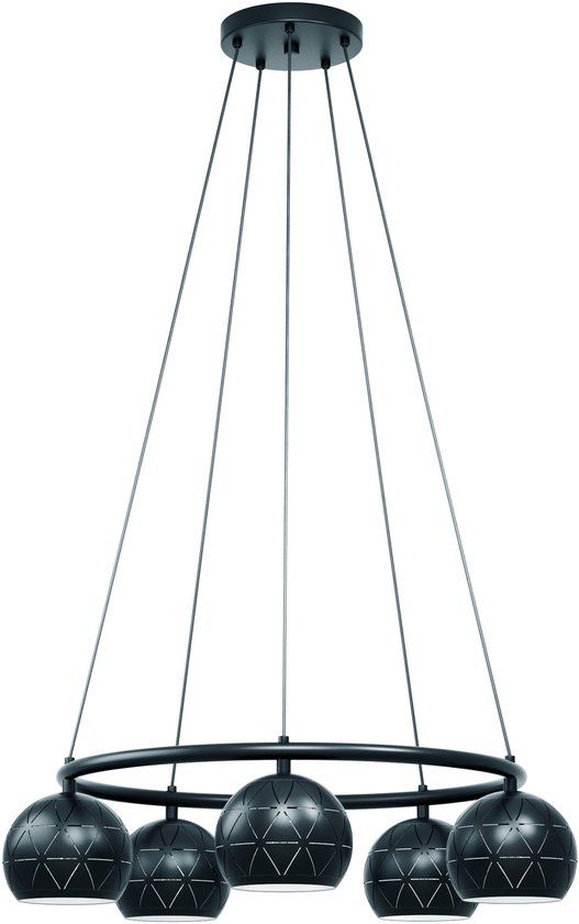 EGLO Cantallops Hanglamp - E14 - Staal - Zwart