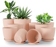 Utopia Home Plantenpotten voor binnen met drainage, 10 stuks, roze