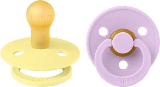 BiBS Colour Pacifier - Stage 2 - 6+ months - 2 pieces - Sunshine / Violet Sky