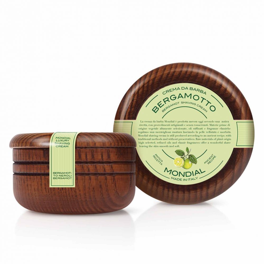 Mondial Scheercreme wooden bowl Bergamotto