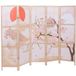 HWC Paravent Hwc-o70, Cloison De Séparation, Protection Visuelle, Séparation De Pièce, Motifs Naturels, Bois, Mvg, Polyéthylène