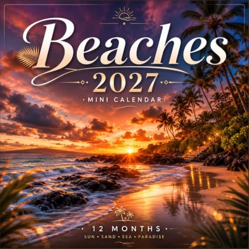 Beaches Calendar 2027: 12 Month Planner