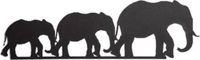 homemaniac Homemania Wanddecoratie olifant 50x15 cm staal zwart