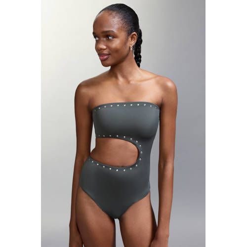 MANGO TEEN cut out badpak antraciet