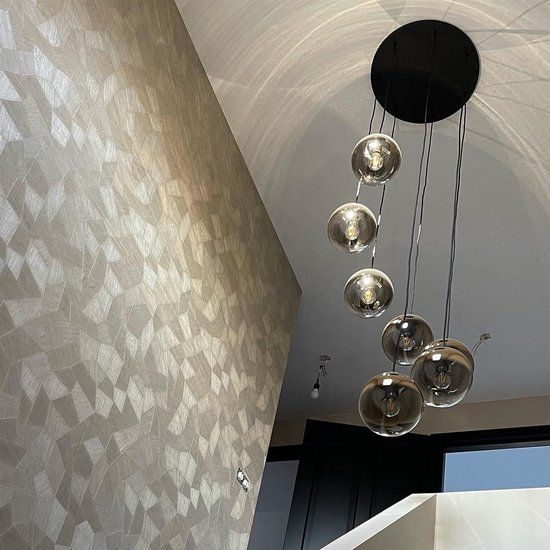 QAZQA Pallon Art Deco Hanglamp - 7 Lichts - Ø 65 cm - Zwart Goud