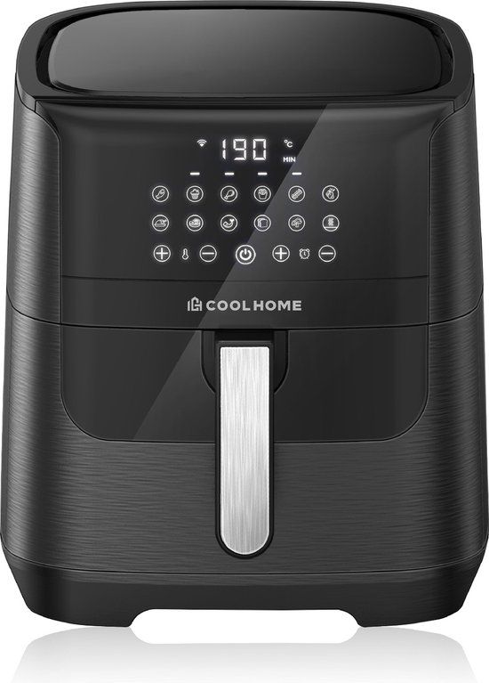 CoolHome AF23 Airfryer XXL Deluxe - 6,5 Liter - Hetelucht friteuse - Zwart