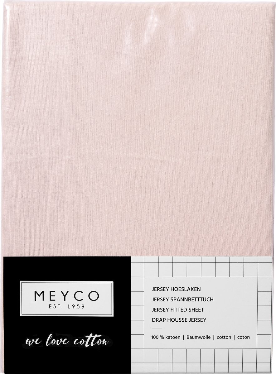 Meyco jersey hoeslaken lichtroze 40 x 80/90 cm