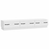 vidaXL TV-kast met lade Hoogglans Wit 147 x 34,5 x 27 cm Bewerkt hout