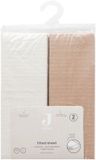 Jollein Hoeslaken Ledikant Jersey 60x120cm Light Terra/Oatmeal 2-pack