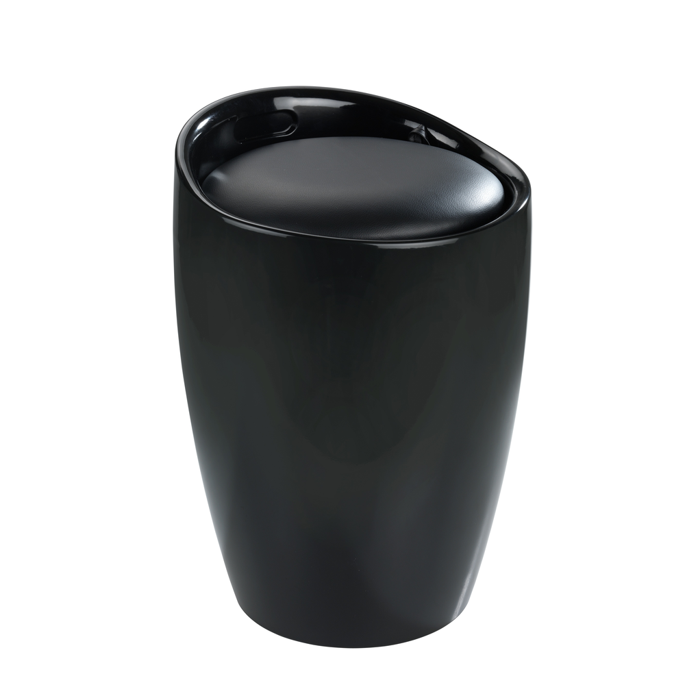 WENKO Bathroom stool Candy Black laundry collector
