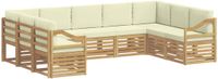 vidaXL - Bank loungeset - 9 zitplekken - Wit en crèmekleurig - Polyester