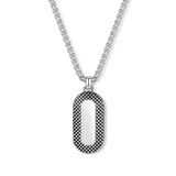 Frank 1967 Heren Ketting – Schakelketting met Outline Tag Hanger – Staal – Zilverkleurig – 70 cm