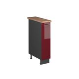 Vicco Apotheekkast Fame-Line, Bordeauxrode hoogglans/Antraciet, 20 cm, WB Eik