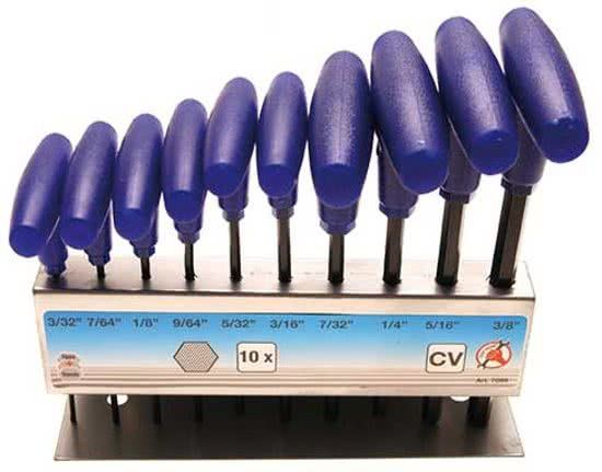 BGS Inbusset T-greep 10 delig engels 7099