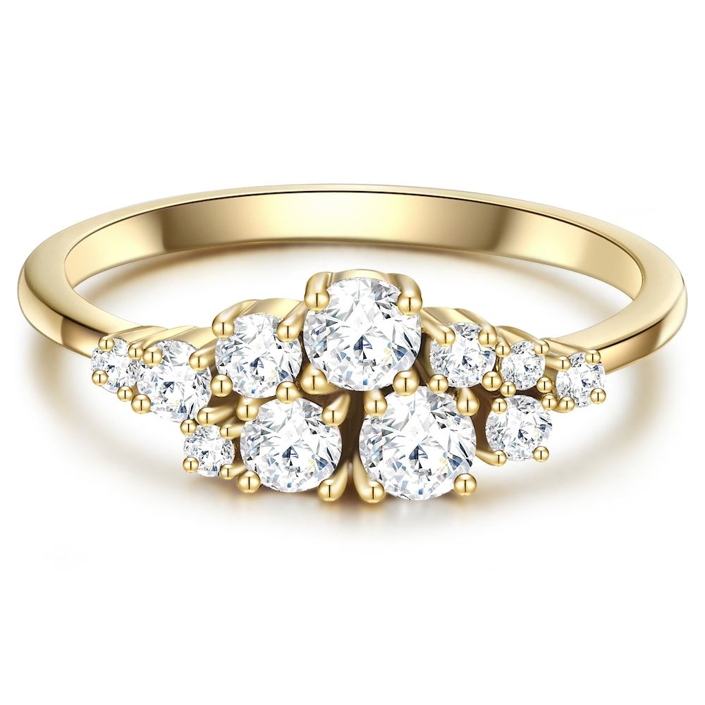 Glanzstücke München Zilveren ring Sterling zilver Zirkonia in Geelgoud - Dames