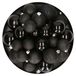 Decoris Kerstballen - 30x st - zwart - 4, 5, 6 cm - kunststof - mat-glans-glitter