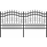 Kampen Clôture de jardin avec pointe de lance, Acier noir 240 x 100 cm