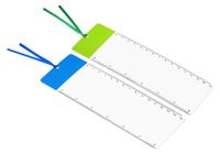 Marque-page avec loupe et règle, grossissement 3x, 2 pièces, 2 couleurs