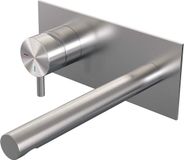 Brauer Brushed Edition Inbouw Wastafelmengkraan met Rechte Uitloop en Afdekplaat Model B2 RVS Geborsteld PVD
