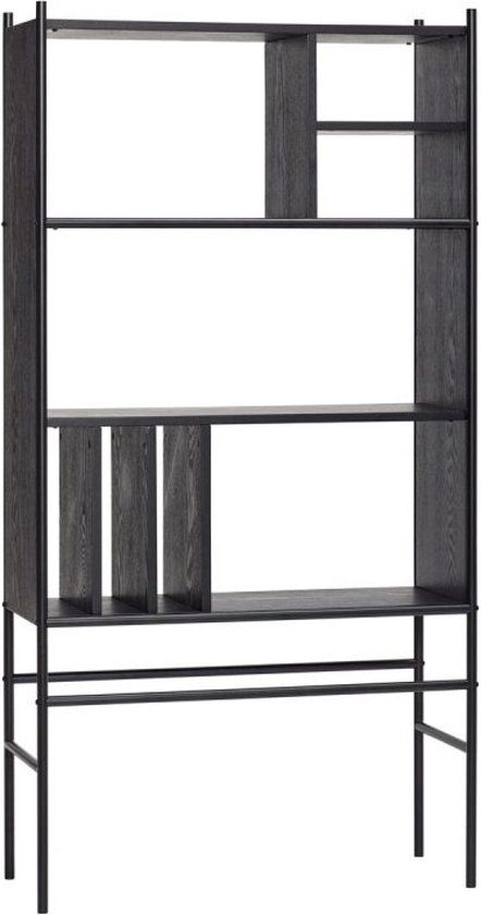 HÜBSCH INTERIOR - DIVIDE Boekenrek - Zwart - 79x32x160cm