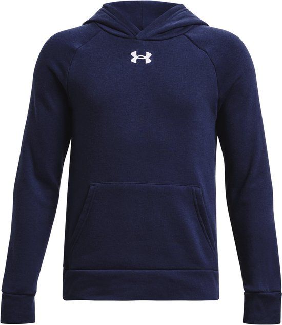 Under Armour UA Rival Fleece Hoodie Boys' Sports Sweatshirt - Size YMD - Navy