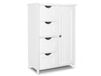 VOUNOT Meuble de salle de bain, armoire latérale avec 4 tiroirs, porte d'armoire et étagères réglables, 30x55x82cm, Blanc