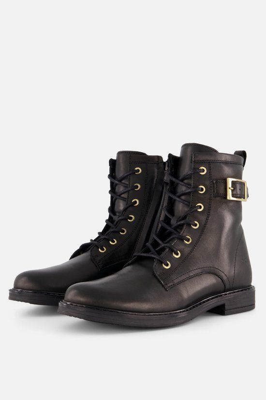 Giga Veterboots zwart Leer - Maat 37 - Kinderschoenen