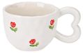 Elzusha - Tasse à café en céramique avec anse en forme de cœur, 300 ml