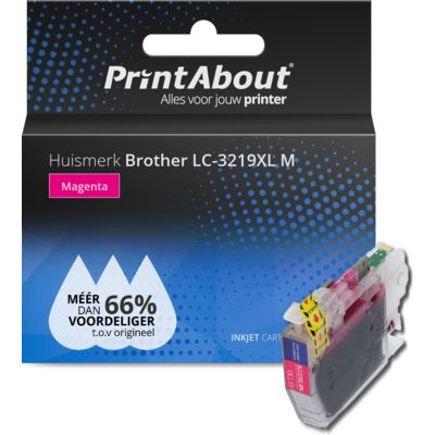 PrintAbout Huismerk Brother LC-3219XL M Inktcartridge Magenta Hoge capaciteit