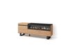 INNOVATION HOME FURNISH S.L. Meuble TV effet bois de chêne et noir 150x35x57cm cheminée effet feu