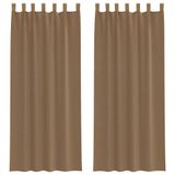 vidaXL Gordijnen voile met lussen 2 st 140x260 cm lichtbruin