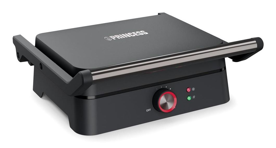 Princess 117502 Contactgrill - Multifunctioneel - 1800W - Zwart - RVS - Uitklapbaar - PFAS-vrij