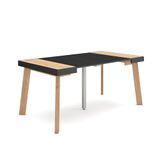 Skraut Home Uittrekbare Consoletafel Eettafel 160 cm Eiken en Zwart