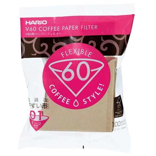 Hario Misarashi brown paper filters - V60-01 - 100 pieces - VCF-01-100M