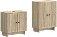 vidaXL - 2-delige - Badkamerkast - Set - EDE - Sonoma - Eiken - Bewerkt - hout