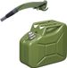 Eda-Plastiques Jerrycan met schenktuit - legergroen - 10L - metaal - brandstof geschikt