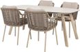 4 Seasons Outdoor Manolo 180x95x75 cm met 4x Puglia dining stoel latte