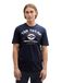 Tom Tailor - T-shirt avec imprimé logo - Taille XL - bleu capitaine ciel