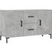 Buffet Meuble de rangement gris béton 100x36x60 cm bois d'ingénierie