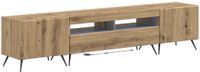 vidaXL - LED - tv-meubel - BREDA - 3 - st - Artisanaal - eiken - Bewerkt - hout
