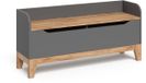 Vitalispa Malia Coffre à jouets – 107,2 x 50 cm avec assise Gris/Artisanat