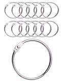 IPEA 12 douchegordijnringen met metalen haken, 50 mm ronde ring om te openen, voor gordijnen, badkamer, huis, mappen, metallic kleur