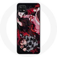 Maniacase Case voor Samsung Galaxy A22 5G Demon Slayer Tanjiro Nezuko Attack Combat