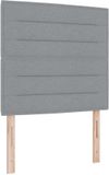 vidaXL - LED - Hoofdbord - Lichtgrijs - 100 cm - Stof